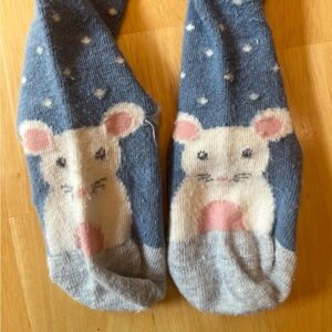 Baby Boden Blue Polka Dot Mouse Tights